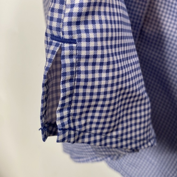 Habit Women's Blue & White Check Print Button-Down Shirt Cap Sleeves size 2XL - Picture 3 of 10